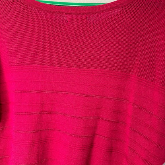 Apt. 9 Size 1X Pullover Short Sleeve Roll Tab Side Ruching Fuschia Comfort - Picture 3 of 15